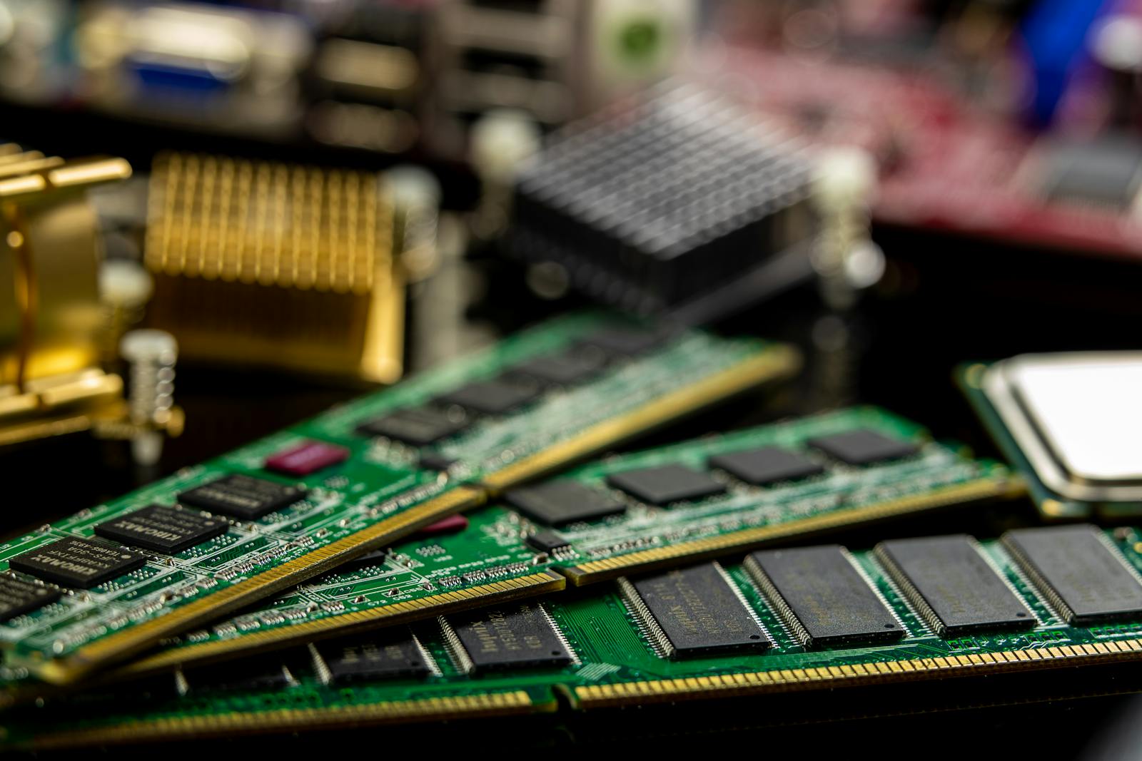 DDR5 DIMM memory module on a server motherboard