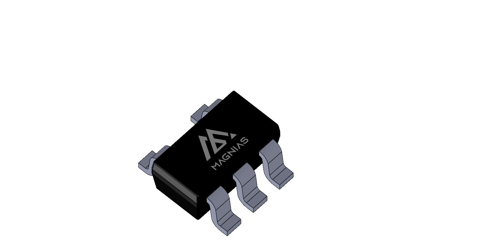 SOT23-5L 3D package render