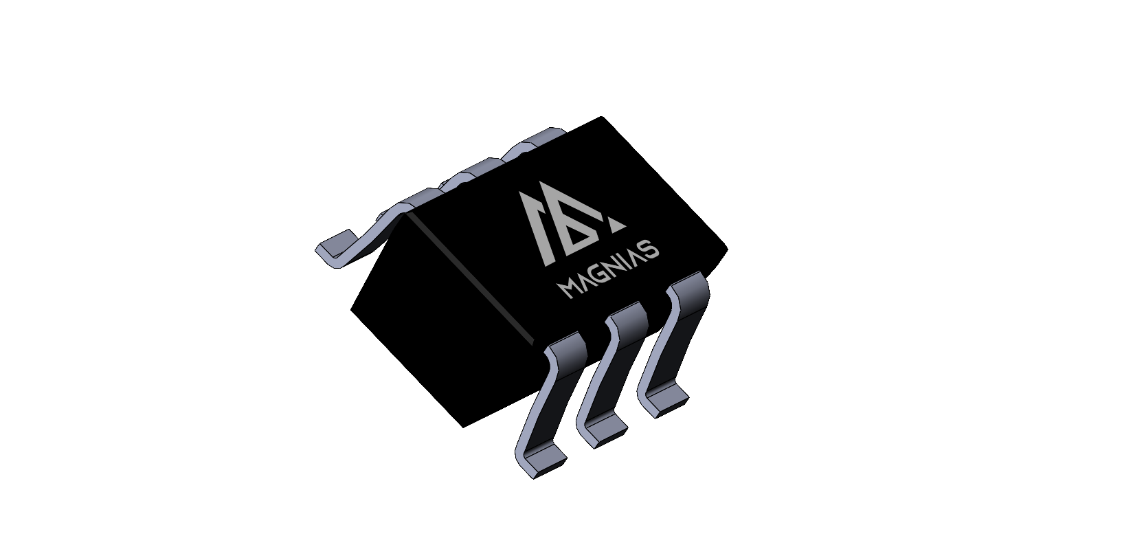 SOT23-6L 3D package render